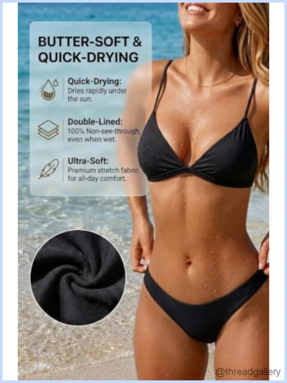 Two Piece Triangle Bikini High Cut Swim Cheeky Bathing Suit Removable Cups